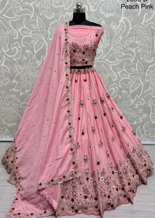 Heavy Fancy Embroidery Crafted Designer Wedding Lehengacholi With Beautiful Color And Fancy Work Viral Lehenga