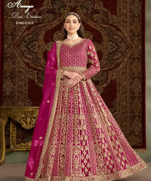 Heavy Full Embroidery Work Anarkali Suit Floor Length Anarkali Design Aanaya Vol - 210