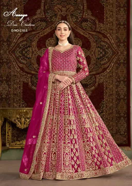Heavy Full Embroidery Work Anarkali Suit Floor Length Anarkali Design Aanaya Vol - 210