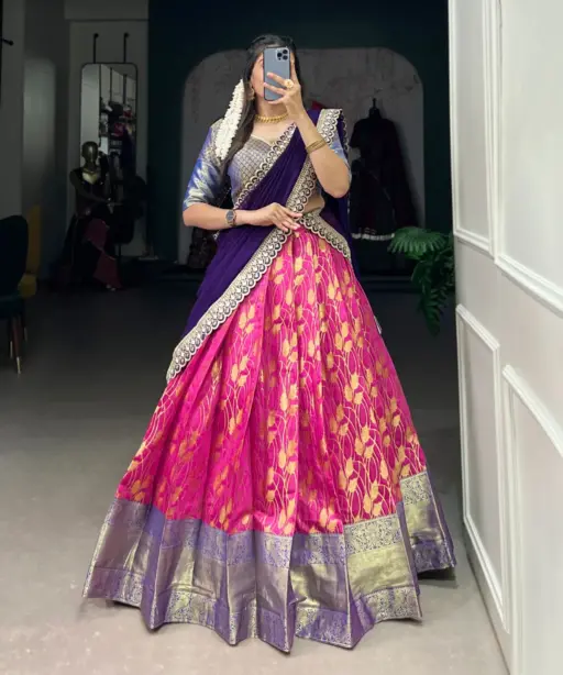 Jacquard Silk Designer Lehenga Choli For Wedding Season