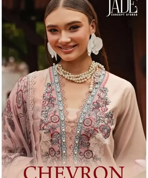 Lawn Cotton Printed Pakistani Straight Salwar Suit Summer Wear Jade Chevron Vol 9