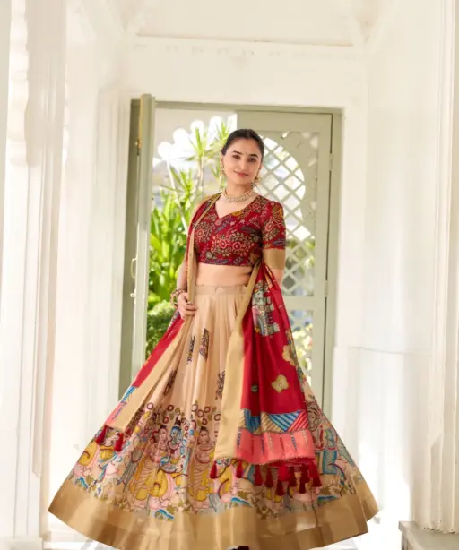 Kalamkari Printed Designer Trending Ethnic Lehenga Choli