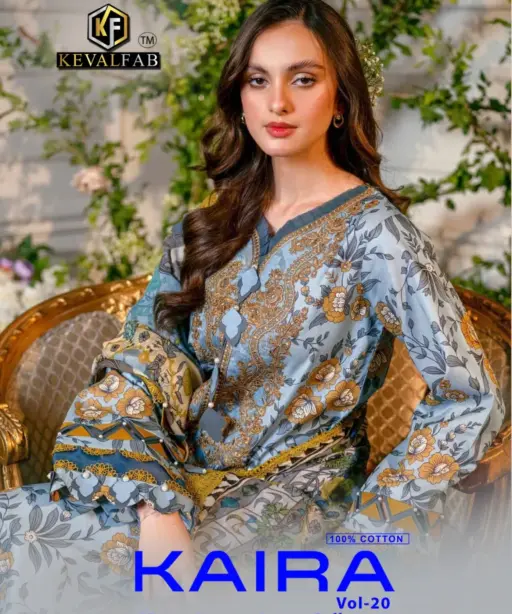 KevalFab Kaira Vol 20 Lawn Cotton Karachi Printed Dailywear Ramzan Wear Suits