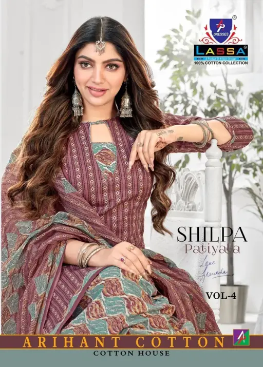Lassa Shilpa Patiyala Vol 4 Unstitched Patiala Salwar Suit Cotton Daily Wear SUit Wholesaler