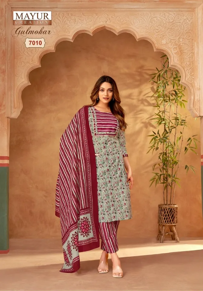 Mayur Gulmohar Vol 7 Unstitched Cotton New Fashion Straight Suit Wholesaler - Image 10