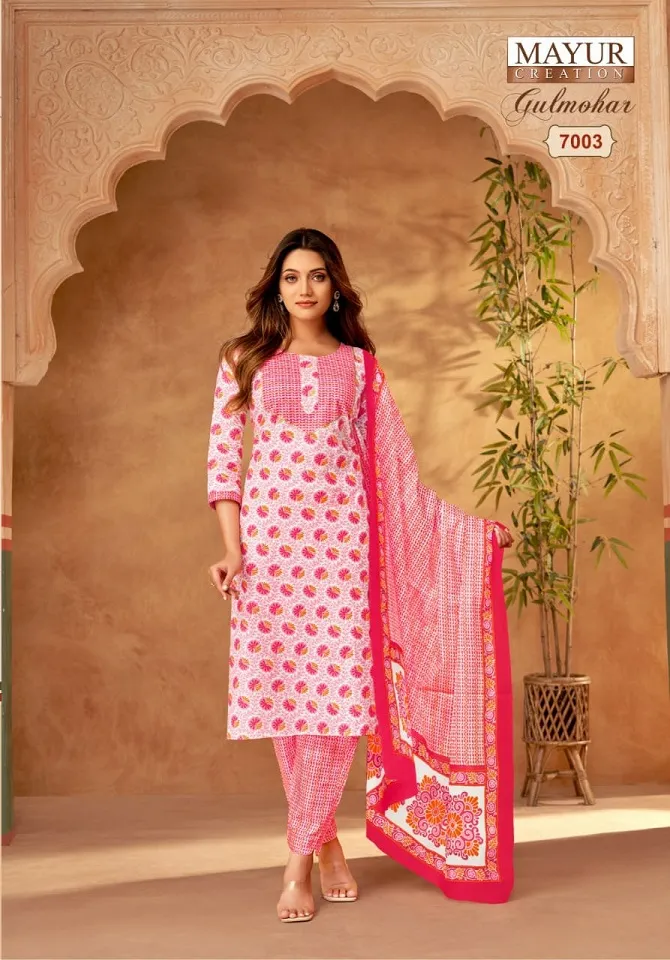 Mayur Gulmohar Vol 7 Unstitched Cotton New Fashion Straight Suit Wholesaler - Image 11