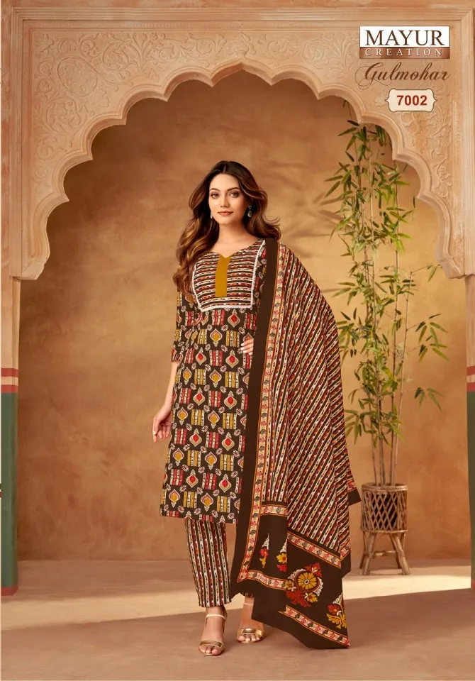 Mayur Gulmohar Vol 7 Unstitched Cotton New Fashion Straight Suit Wholesaler - Image 12