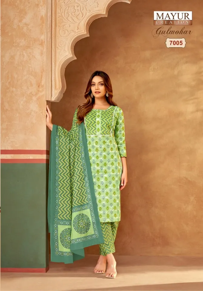 Mayur Gulmohar Vol 7 Unstitched Cotton New Fashion Straight Suit Wholesaler - Image 3
