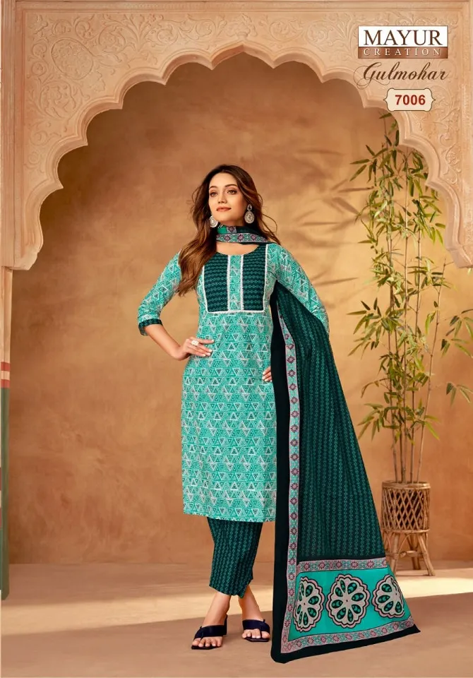 Mayur Gulmohar Vol 7 Unstitched Cotton New Fashion Straight Suit Wholesaler - Image 4