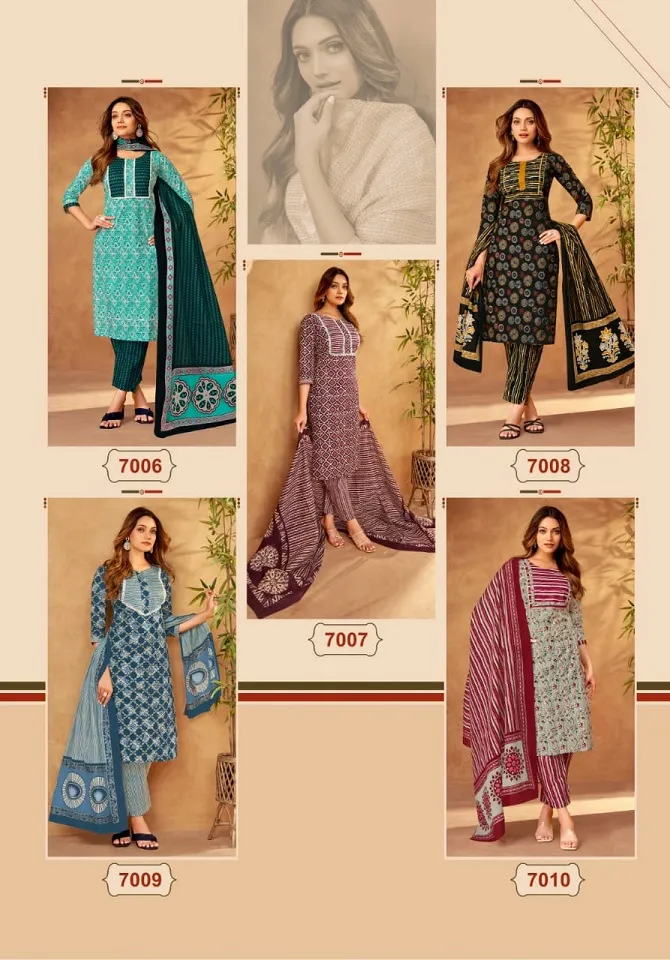Mayur Gulmohar Vol 7 Unstitched Cotton New Fashion Straight Suit Wholesaler - Image 5