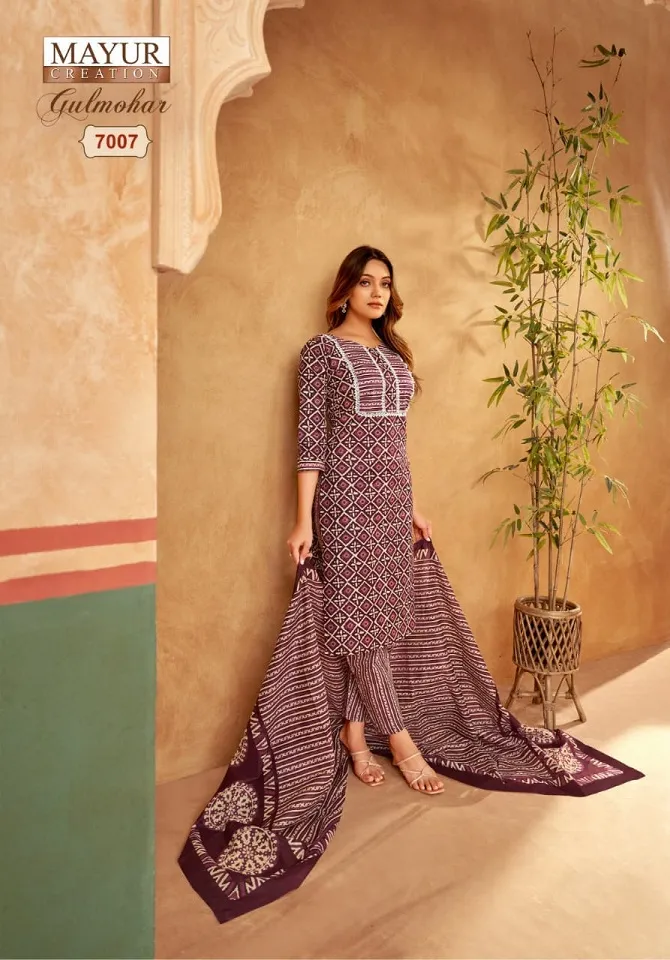 Mayur Gulmohar Vol 7 Unstitched Cotton New Fashion Straight Suit Wholesaler - Image 8