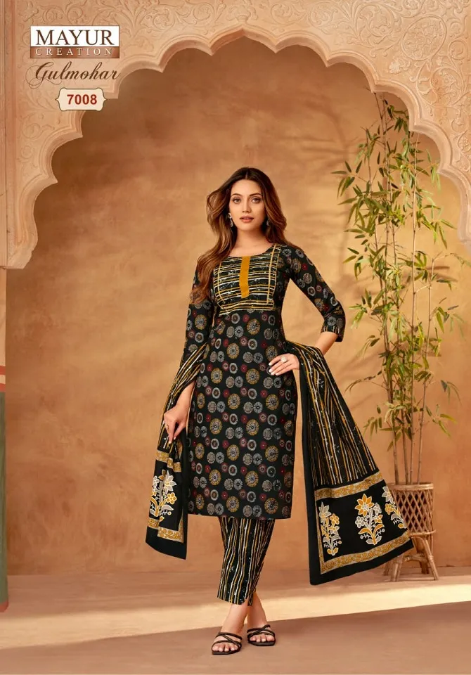 Mayur Gulmohar Vol 7 Unstitched Cotton New Fashion Straight Suit Wholesaler - Image 9