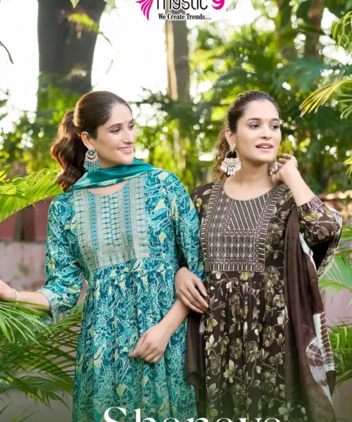 Mystic9 Shanaya Vol 6 Umbrella Cut Designer Ethnic Kurti 3piece Set
