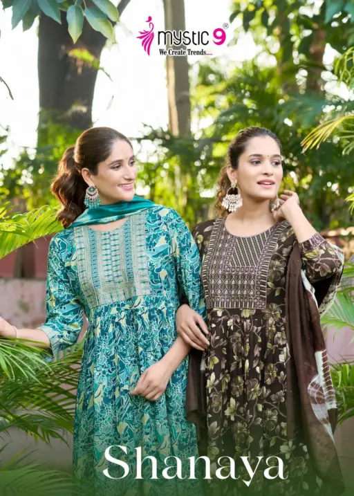 Mystic9 Shanaya Vol 6 Umbrella Cut Designer Ethnic Kurti 3piece Set