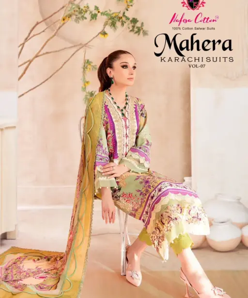 Nafisa Mahera Vol 07 Pakistani Print Cotton Unstitched Salwar Suit Wholesaler Ramzan Eid Fashion