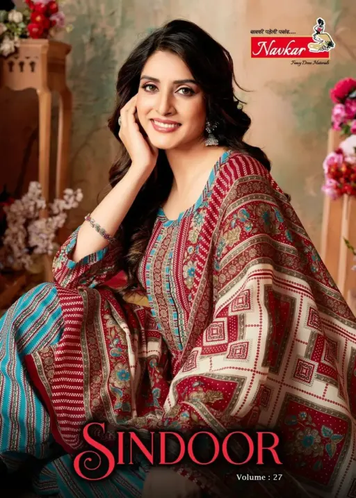 Navkar Sindoor Vol 27 indo Cotton Printed Stitched Straight Salwar Suit Daily Wear Ethnic Suit