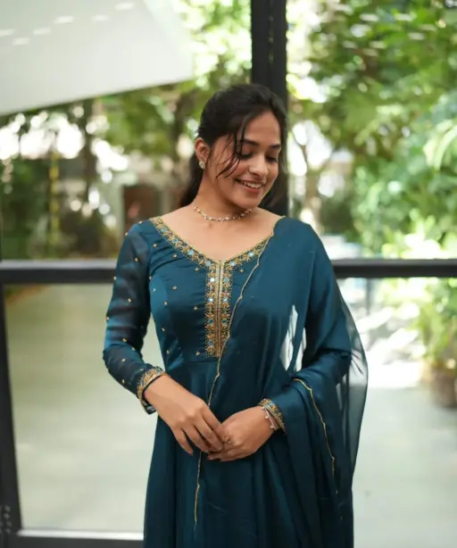 Designer 3 piece kurti set finest blue color ethnic kurtis