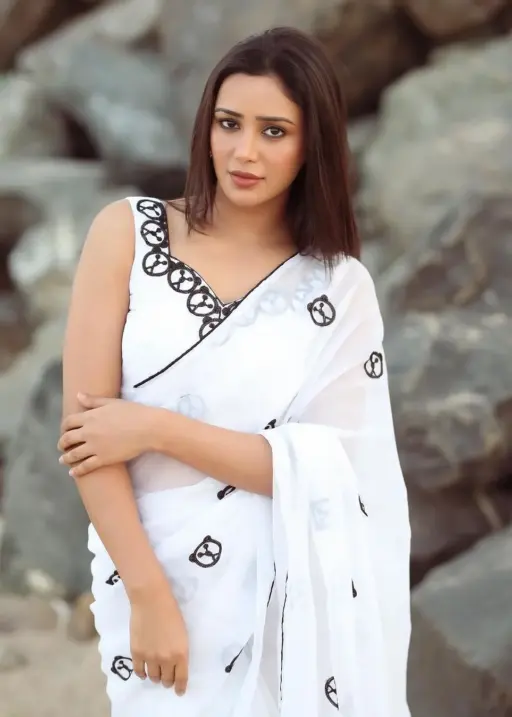 Panda Embroidered White Viral Saree Ready To Wear Perfect Gift For gf