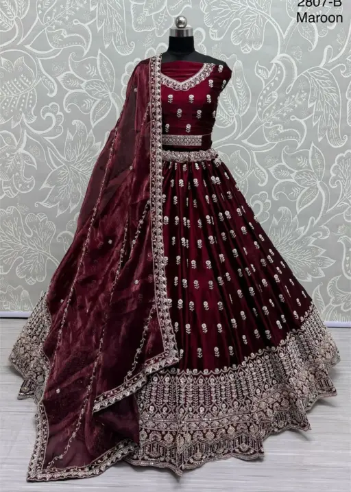 Phenomenal Look Motif Handwork Designer Party Wear Lehenga Choli