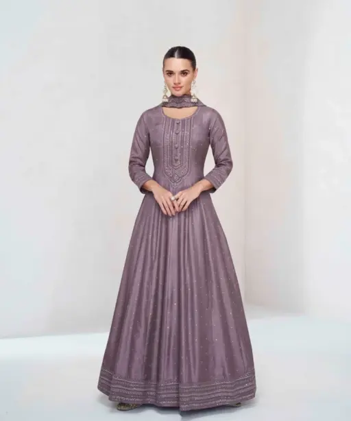 Premium Silk Floor Length Anarkali Suit With Dupatta Wedding Collection Aashirwad Creation Ekaya NX