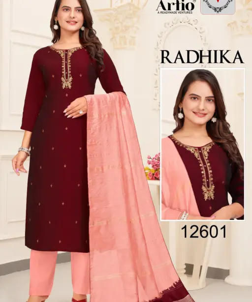 Radhika Silk By Kapil Trendz Silk Stitched Readymade 3 piece Suit