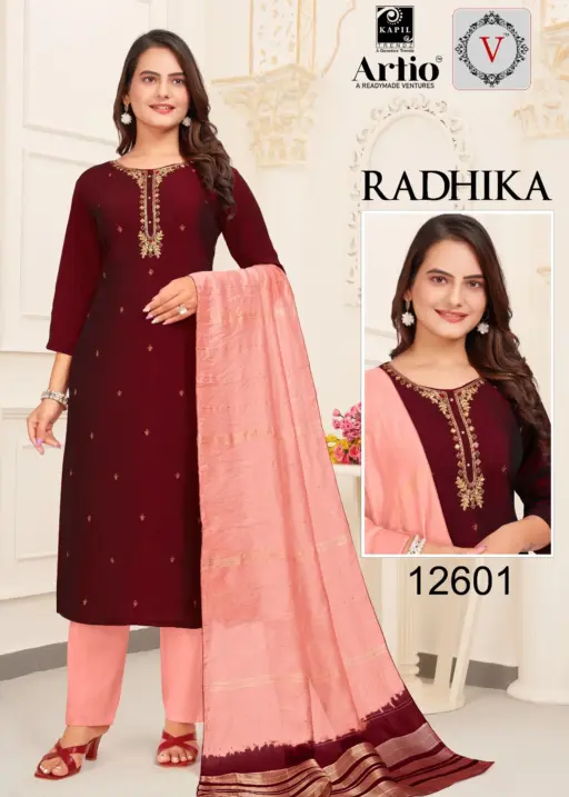 Radhika Silk By Kapil Trendz Silk Stitched Readymade 3 piece Suit