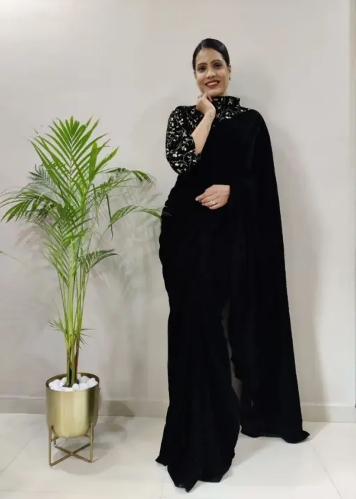 Ready To Wear Saree Collection with Jacket Style Blouse Winter Wear