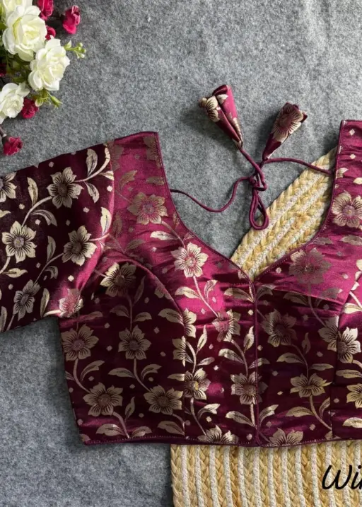 Simmer Jequard Readymade Blouse Only