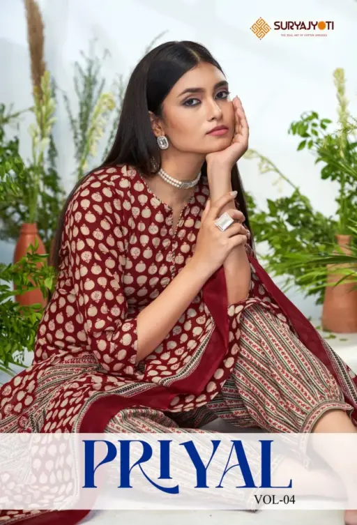 Suryajyoti Priyal Vol 4 Fully Stitched Readymade Cotton Printed Salwar Suit Daily Wear Ethnic Suit Wholesaler