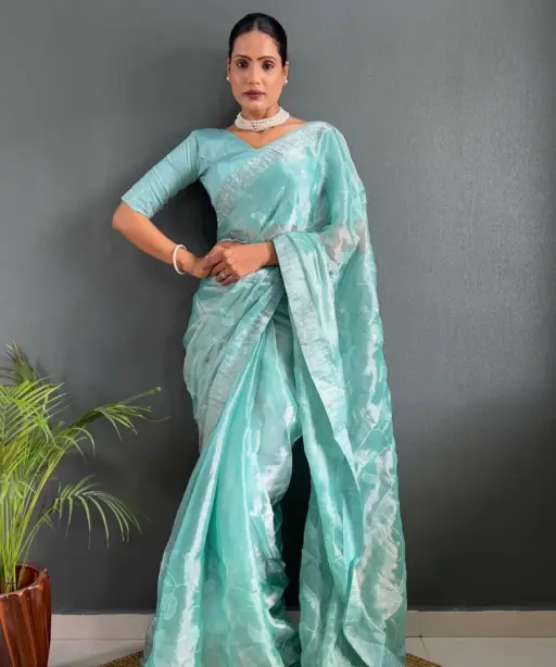 Trending Burburry Silk Border Ready To Wear Saree