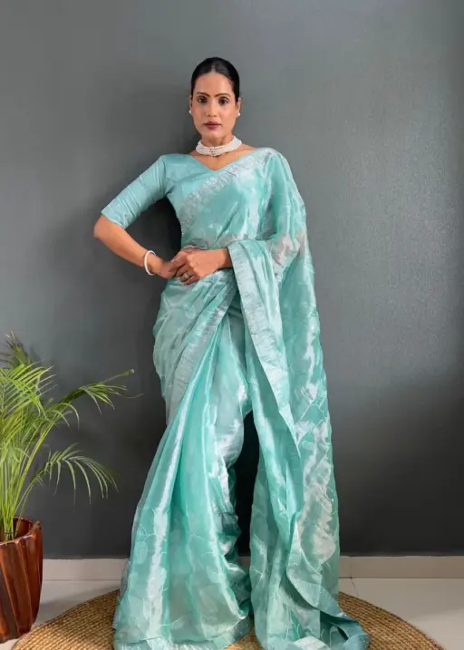 Trending Burburry Silk Border Ready To Wear Saree