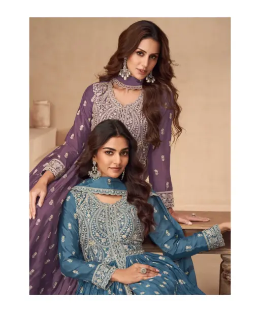Trending Designer New Slit Cut Anarkali Suit Aashirwad Rakhi