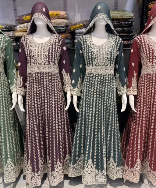 Trending Heavy Embroidery Full Long Anarkali Suit For Wedding Wear