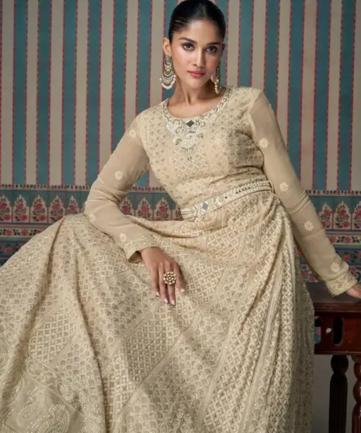 Wedding Special Full Length Chikankari Anarkali Suit Sayuri Zarina Catalog