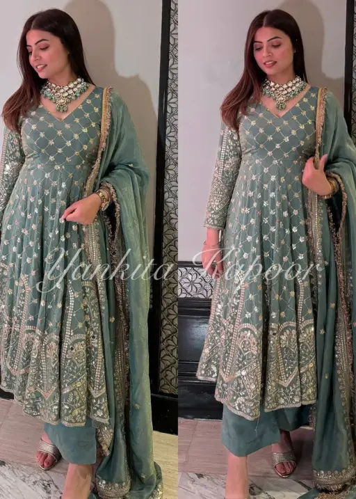 Yankita Kapoor Inspired Designer Anarkali Ethnic Suit Designer Bollywood Salwar Suit