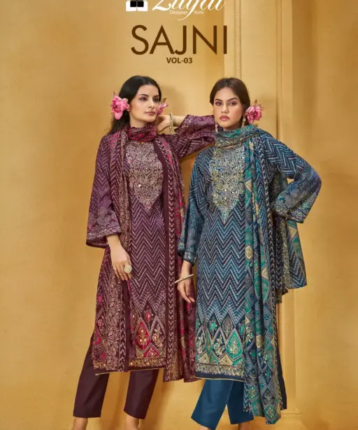 Zulfat Designer Sajni Vol 3 Jaam Cotton Printed Daily Wear Suit