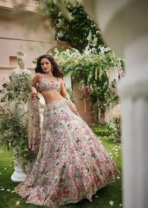 Bollywood Style Most Beautiful Replica Lehenga Choli With Floral Embroidery And Sequince Work