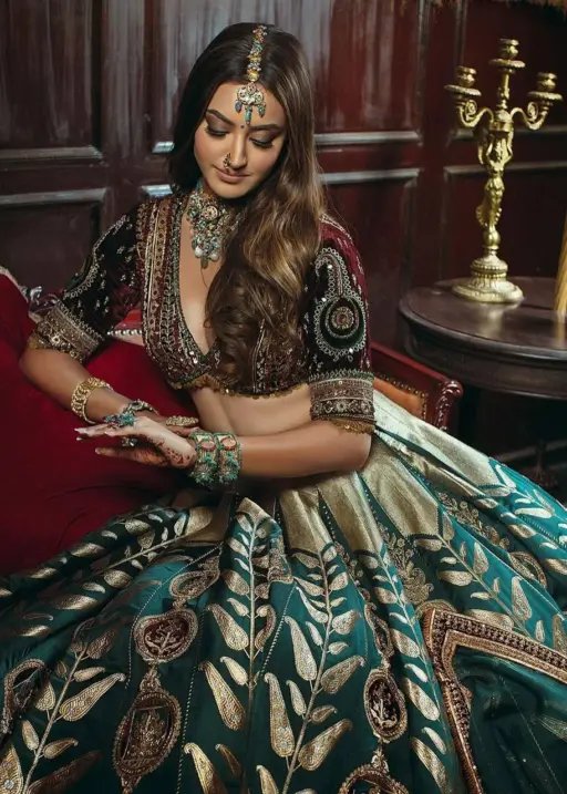 Embellished Green Bollywood Silk Lehenga Choli With Heavy Embroidery And Sequince Work