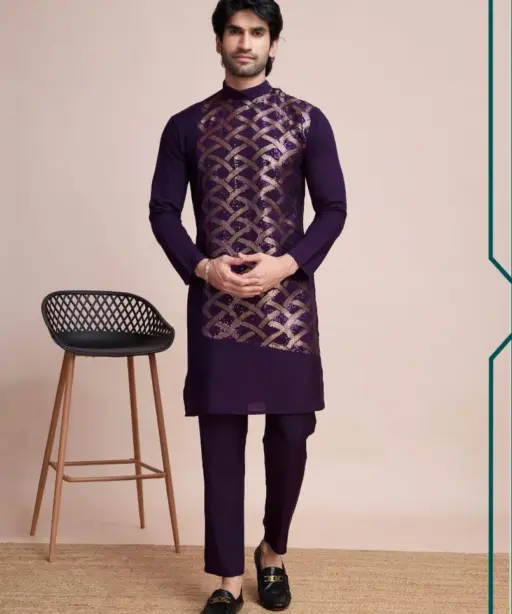 Heavy Embroidery Mens Kurta
