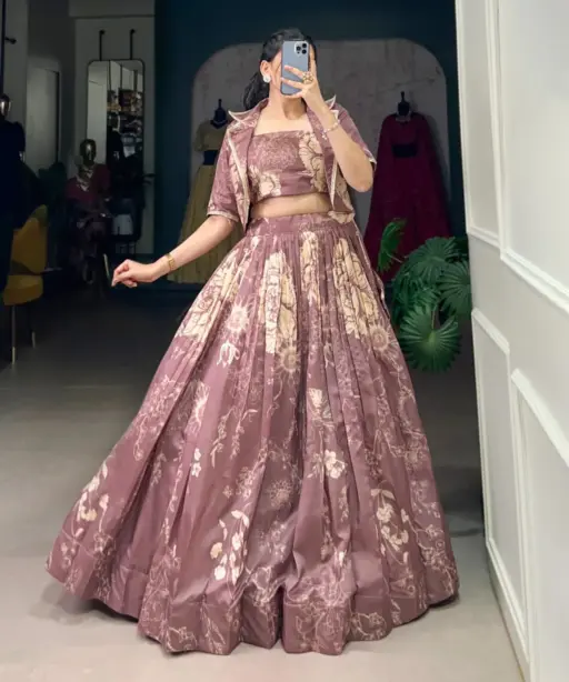 Lehenga Choli With Koti Wedding Wear Lehenga choli Collection