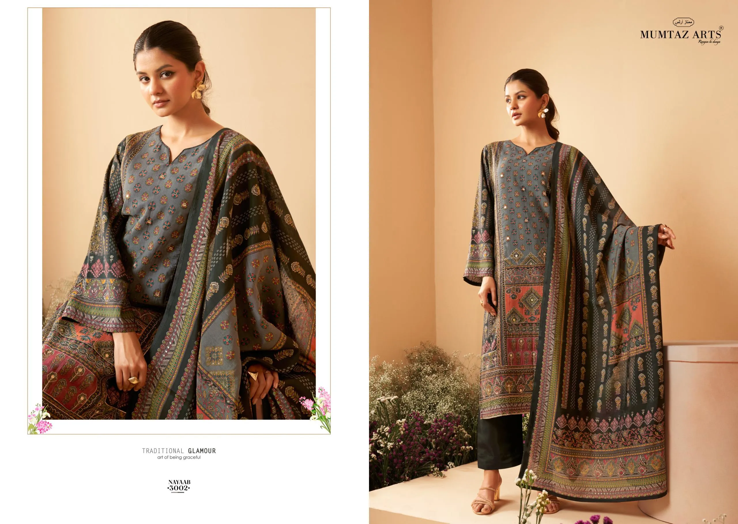Mumtaz Arts Nayaab Vol 3 Designer Handwork Salwar Suit - Image 3