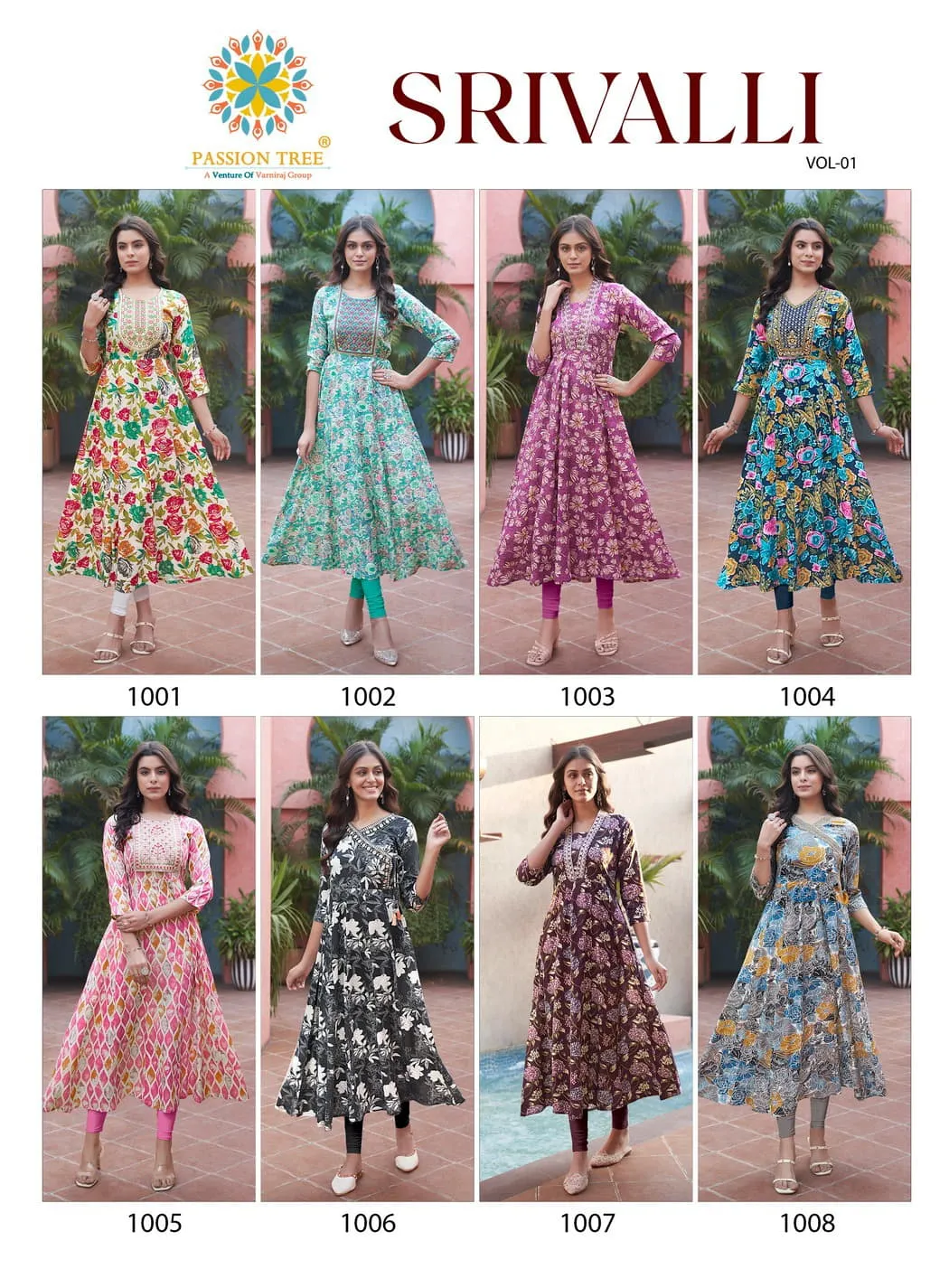 Passion Tree Srivalli Vol1 Wholesale Anarkali Printed Kurti With Work - Image 5