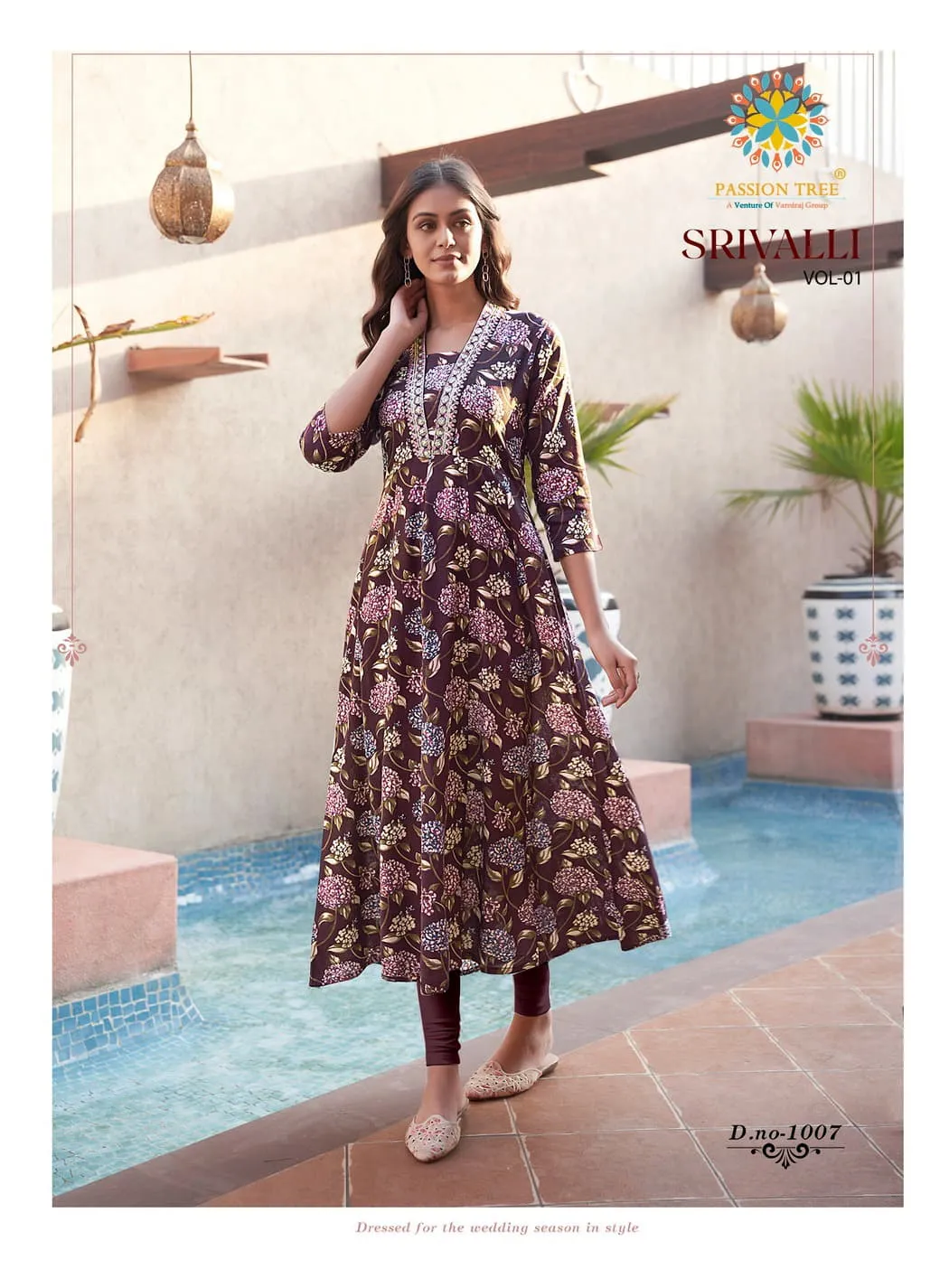 Passion Tree Srivalli Vol1 Wholesale Anarkali Printed Kurti With Work - Image 6