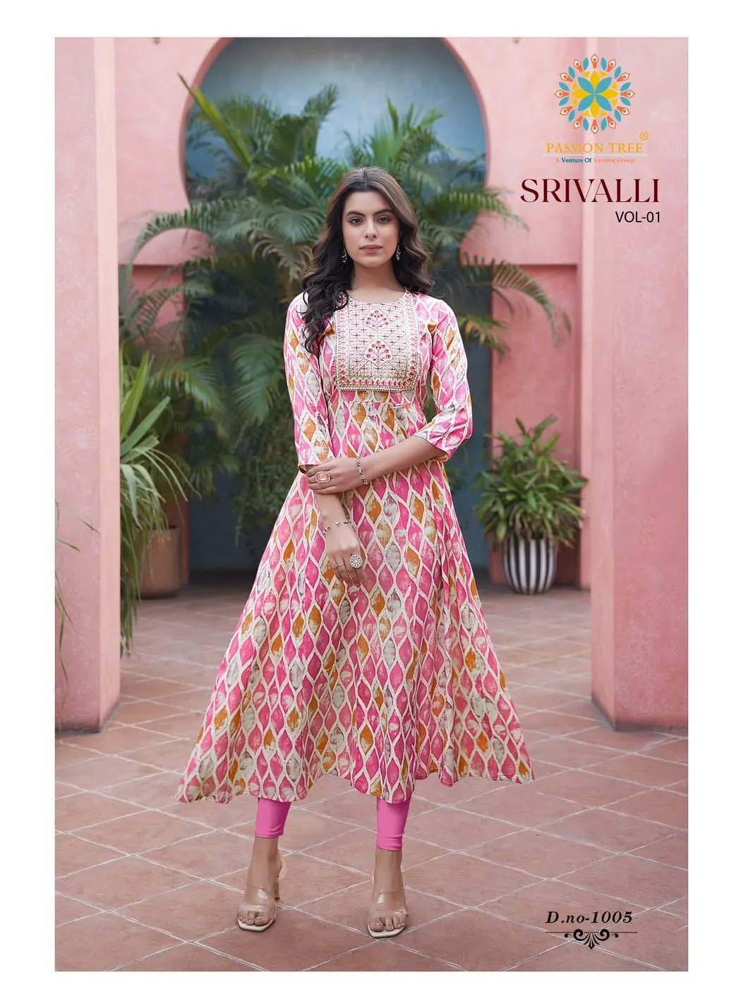 Passion Tree Srivalli Vol1 Wholesale Anarkali Printed Kurti With Work - Image 7