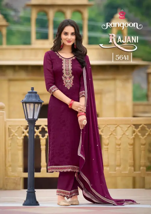 Rangoon Rajani Heavy Work 3 piece Kurti Set Wholesale