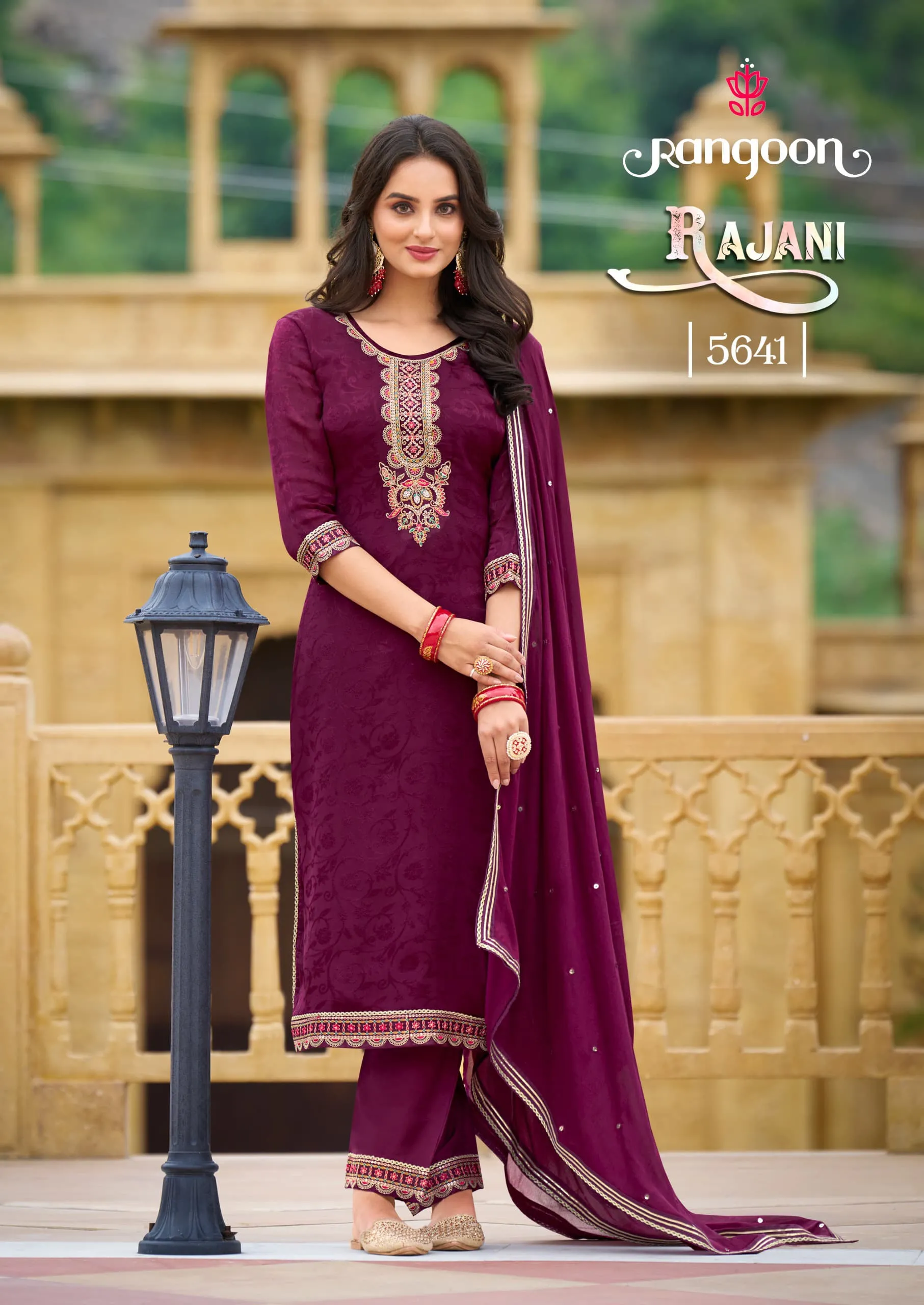 Rangoon Rajani Heavy Work 3 piece Kurti Set Wholesale