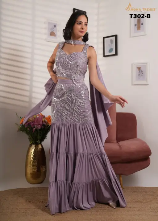 Readymade Fancy Crop Top Wedding Wear