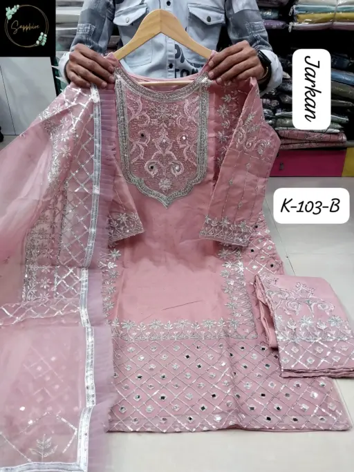 Sapphire K-103 Readymade Organza Pakistani Suit For Eid
