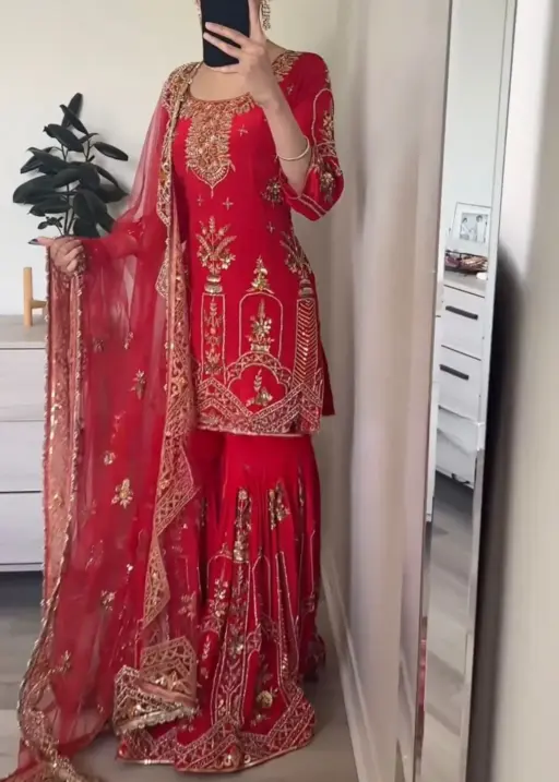 Stylish Green Sharara Dress Eid Collection Salwar Suit