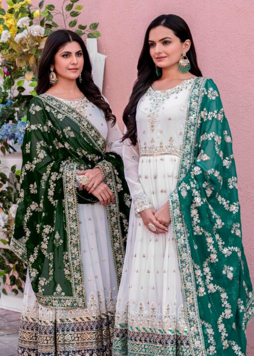 Designer Anarkali Gown With Dupatta For Festive Wear